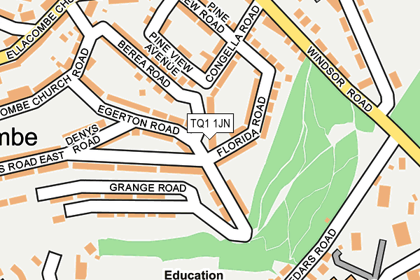 TQ1 1JN map - OS OpenMap – Local (Ordnance Survey)