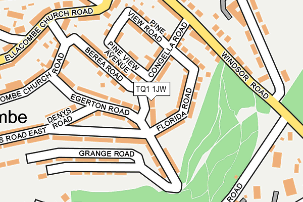 TQ1 1JW map - OS OpenMap – Local (Ordnance Survey)