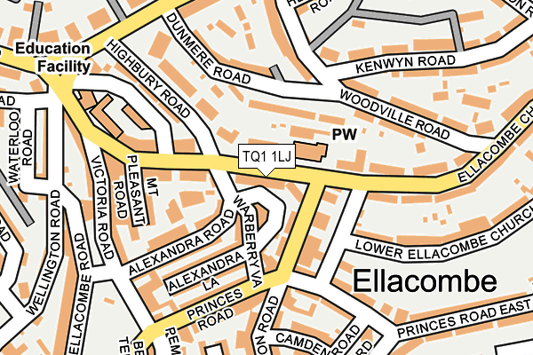 TQ1 1LJ map - OS OpenMap – Local (Ordnance Survey)