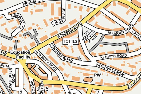 TQ1 1LS map - OS OpenMap – Local (Ordnance Survey)