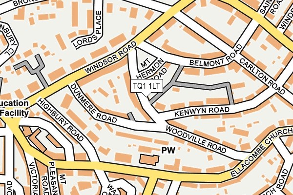 TQ1 1LT map - OS OpenMap – Local (Ordnance Survey)