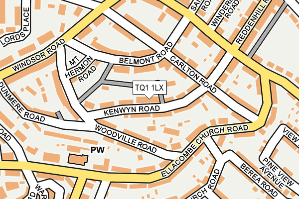 TQ1 1LX map - OS OpenMap – Local (Ordnance Survey)