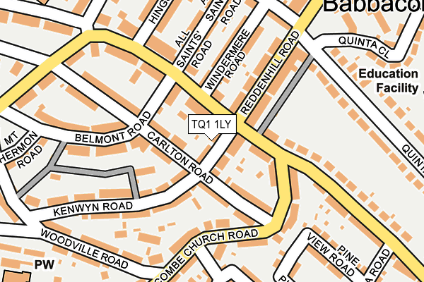 TQ1 1LY map - OS OpenMap – Local (Ordnance Survey)