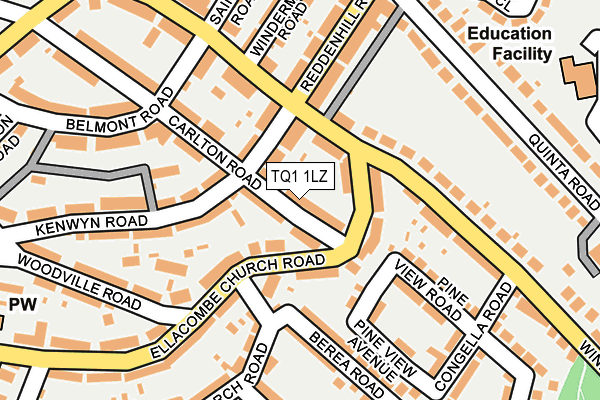 TQ1 1LZ map - OS OpenMap – Local (Ordnance Survey)