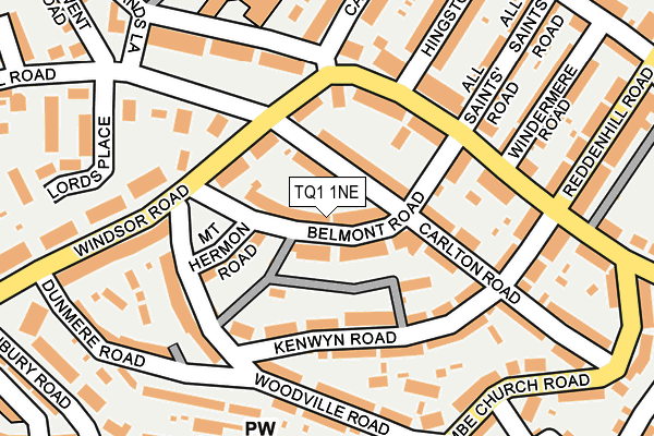 TQ1 1NE map - OS OpenMap – Local (Ordnance Survey)
