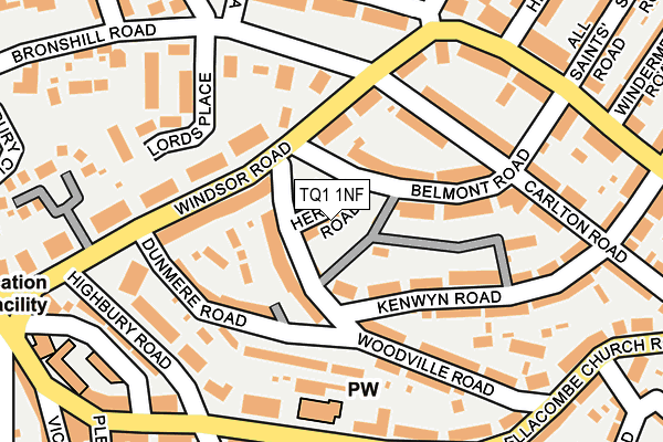 TQ1 1NF map - OS OpenMap – Local (Ordnance Survey)