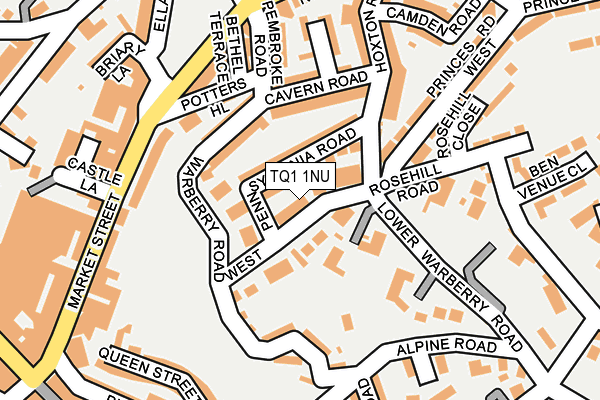 TQ1 1NU map - OS OpenMap – Local (Ordnance Survey)