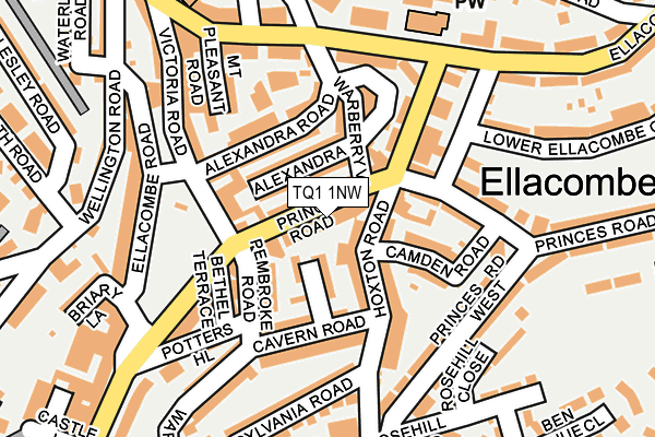 TQ1 1NW map - OS OpenMap – Local (Ordnance Survey)