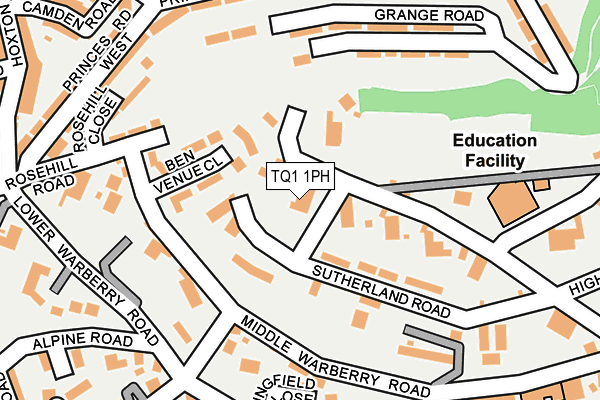 TQ1 1PH map - OS OpenMap – Local (Ordnance Survey)