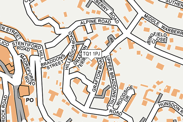 TQ1 1PJ map - OS OpenMap – Local (Ordnance Survey)