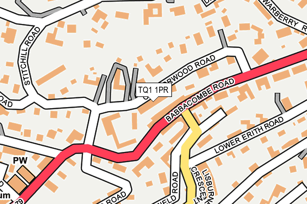 TQ1 1PR map - OS OpenMap – Local (Ordnance Survey)