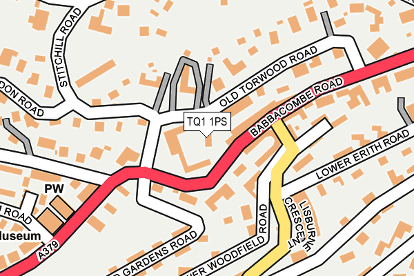 TQ1 1PS map - OS OpenMap – Local (Ordnance Survey)