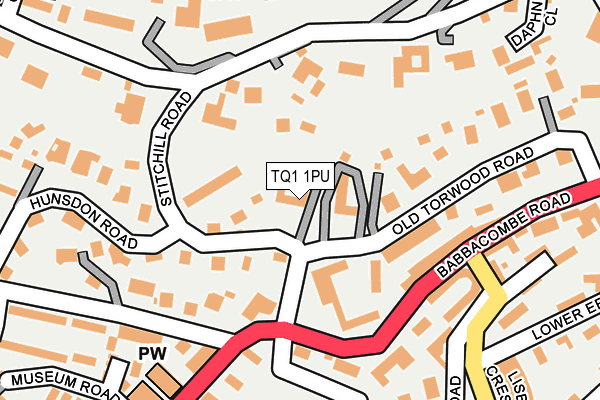 TQ1 1PU map - OS OpenMap – Local (Ordnance Survey)