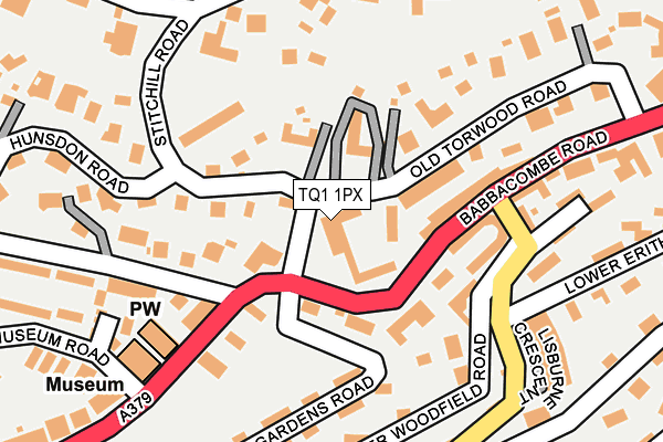TQ1 1PX map - OS OpenMap – Local (Ordnance Survey)