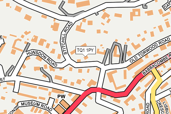 TQ1 1PY map - OS OpenMap – Local (Ordnance Survey)