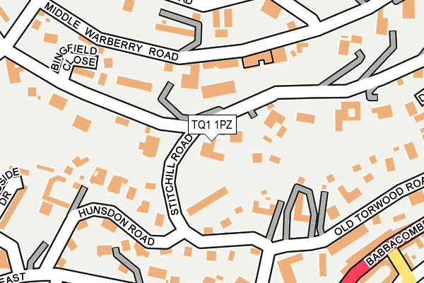 TQ1 1PZ map - OS OpenMap – Local (Ordnance Survey)