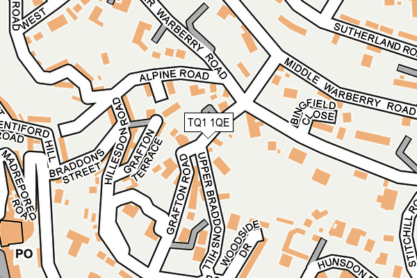 TQ1 1QE map - OS OpenMap – Local (Ordnance Survey)