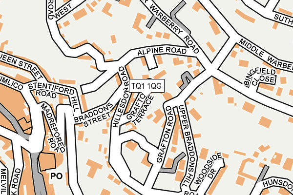 TQ1 1QG map - OS OpenMap – Local (Ordnance Survey)