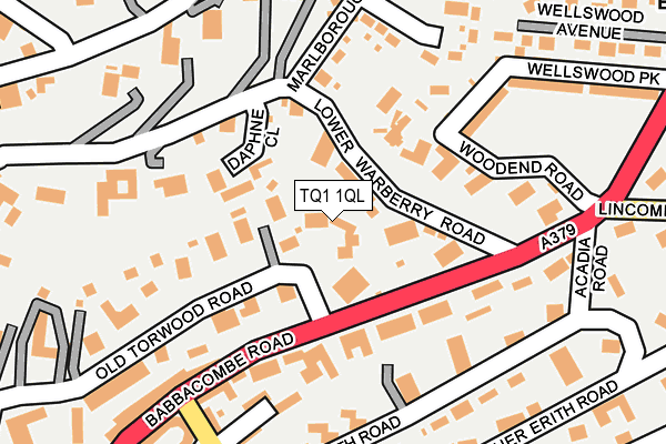 TQ1 1QL map - OS OpenMap – Local (Ordnance Survey)