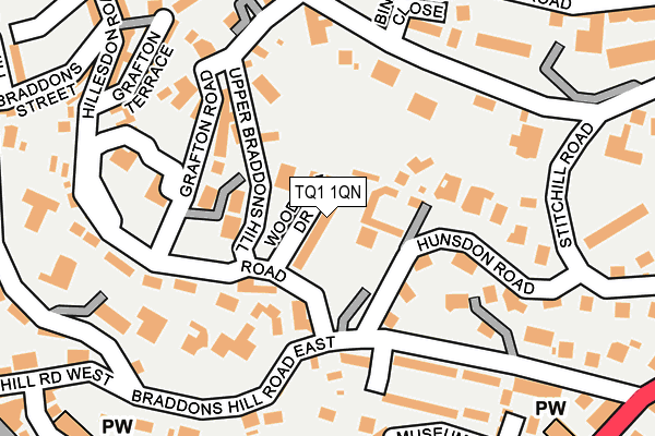 TQ1 1QN map - OS OpenMap – Local (Ordnance Survey)