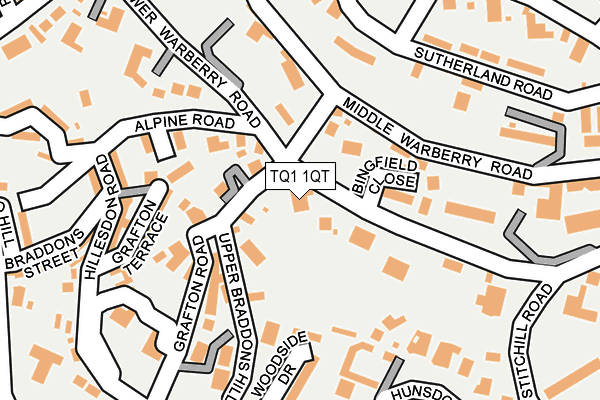 TQ1 1QT map - OS OpenMap – Local (Ordnance Survey)