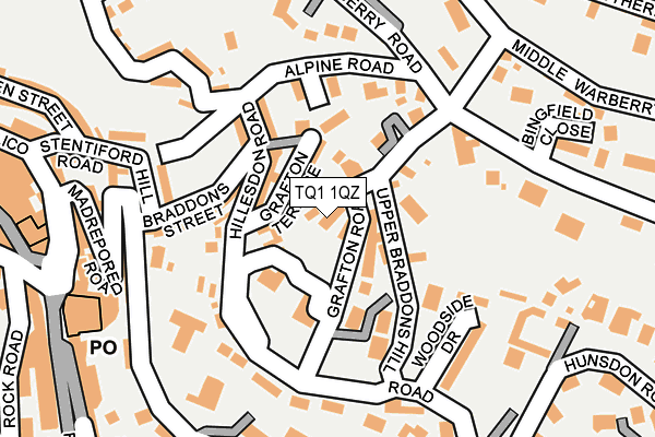 TQ1 1QZ map - OS OpenMap – Local (Ordnance Survey)
