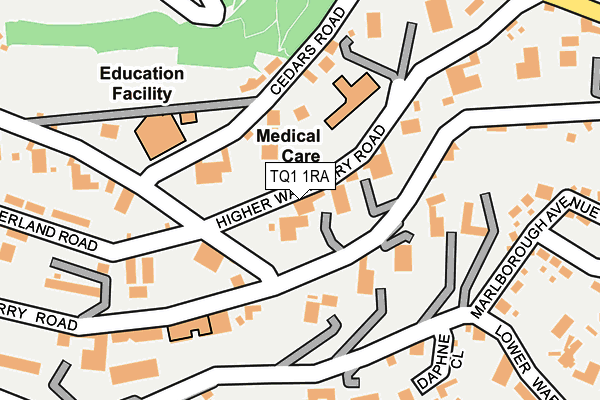 TQ1 1RA map - OS OpenMap – Local (Ordnance Survey)