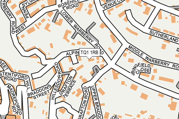 TQ1 1RB map - OS OpenMap – Local (Ordnance Survey)