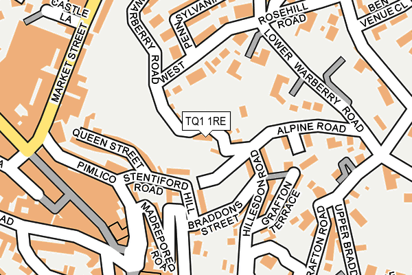 TQ1 1RE map - OS OpenMap – Local (Ordnance Survey)