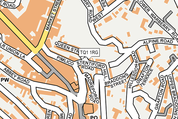 TQ1 1RG map - OS OpenMap – Local (Ordnance Survey)
