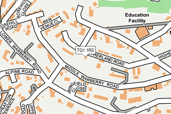 TQ1 1RS map - OS OpenMap – Local (Ordnance Survey)