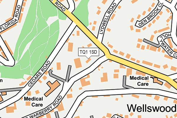 TQ1 1SD map - OS OpenMap – Local (Ordnance Survey)