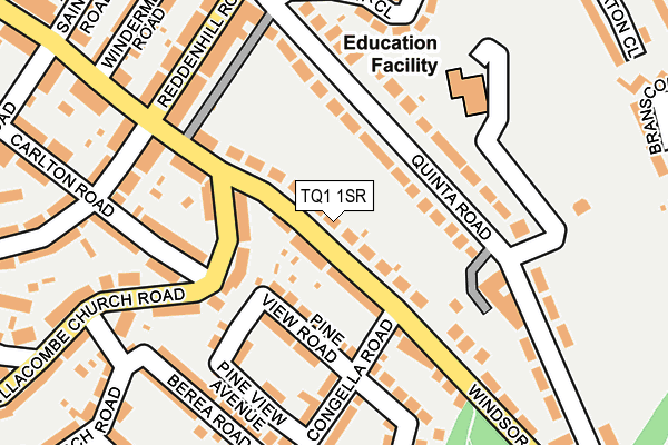 TQ1 1SR map - OS OpenMap – Local (Ordnance Survey)
