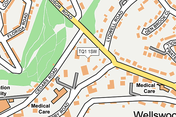 TQ1 1SW map - OS OpenMap – Local (Ordnance Survey)