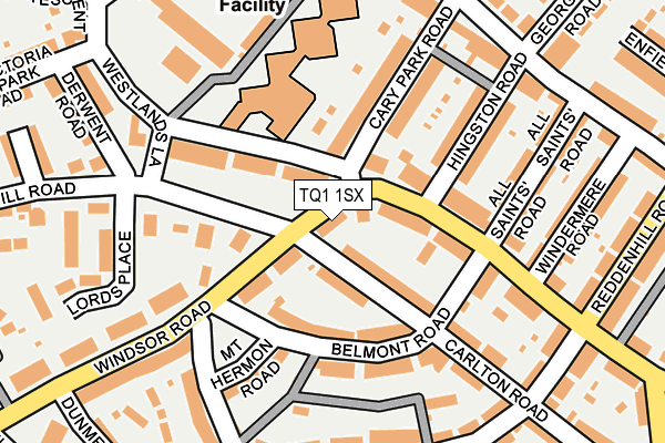 TQ1 1SX map - OS OpenMap – Local (Ordnance Survey)