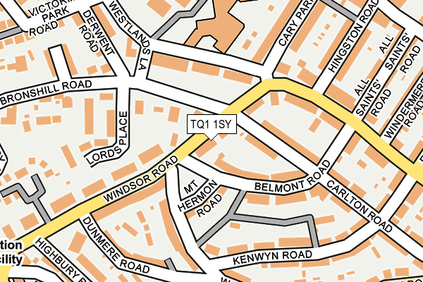 TQ1 1SY map - OS OpenMap – Local (Ordnance Survey)