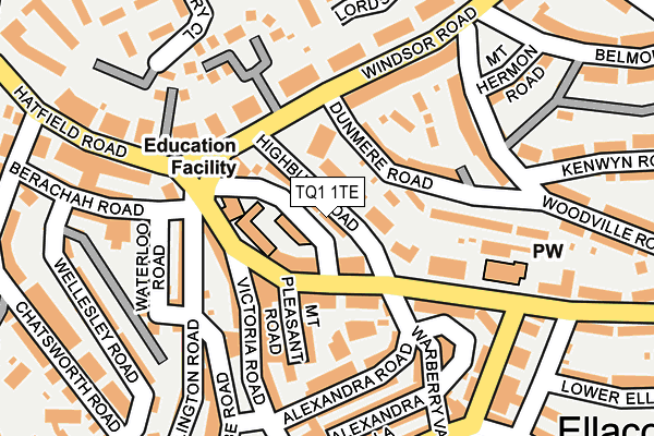 TQ1 1TE map - OS OpenMap – Local (Ordnance Survey)