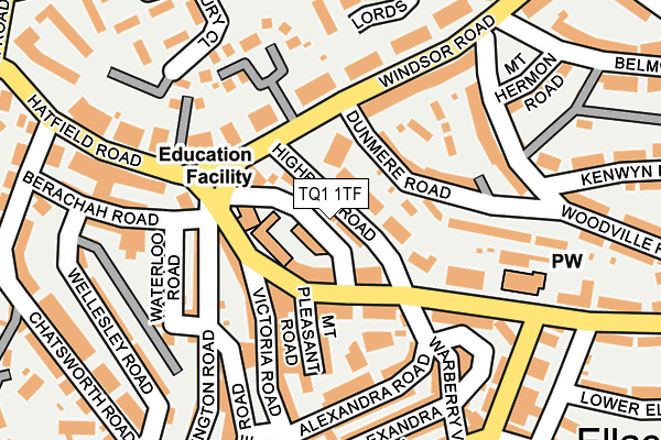 TQ1 1TF map - OS OpenMap – Local (Ordnance Survey)