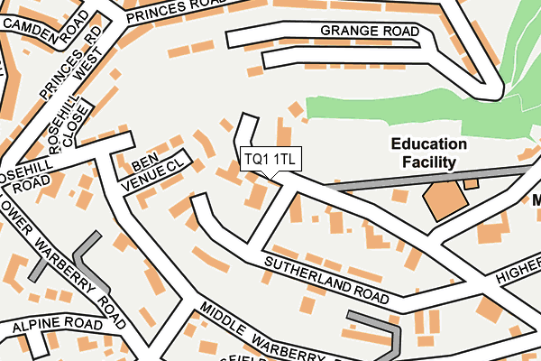 TQ1 1TL map - OS OpenMap – Local (Ordnance Survey)