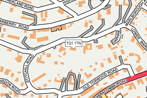 TQ1 1TN map - OS OpenMap – Local (Ordnance Survey)