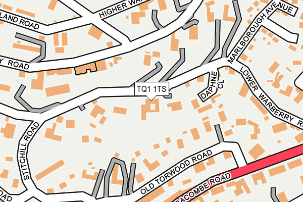 TQ1 1TS map - OS OpenMap – Local (Ordnance Survey)