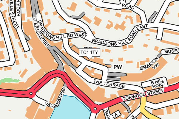 TQ1 1TY map - OS OpenMap – Local (Ordnance Survey)