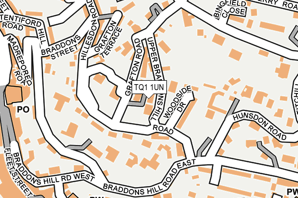 TQ1 1UN map - OS OpenMap – Local (Ordnance Survey)