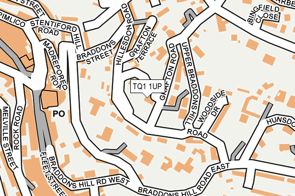 TQ1 1UP map - OS OpenMap – Local (Ordnance Survey)