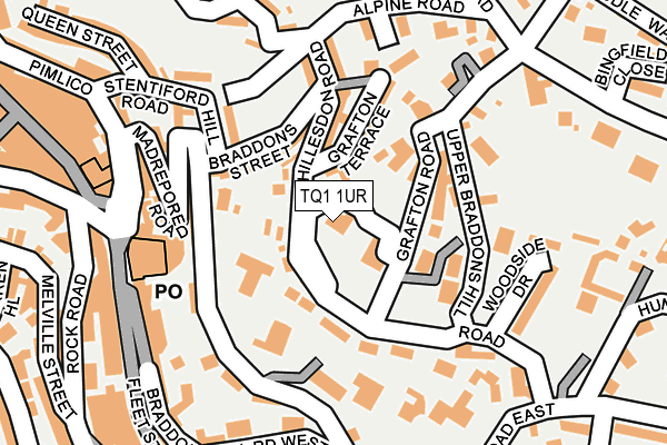 TQ1 1UR map - OS OpenMap – Local (Ordnance Survey)