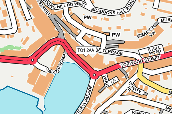 TQ1 2AA map - OS OpenMap – Local (Ordnance Survey)