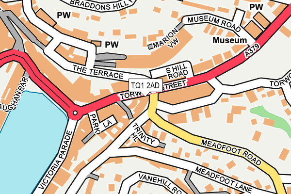 TQ1 2AD map - OS OpenMap – Local (Ordnance Survey)