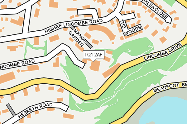TQ1 2AF map - OS OpenMap – Local (Ordnance Survey)
