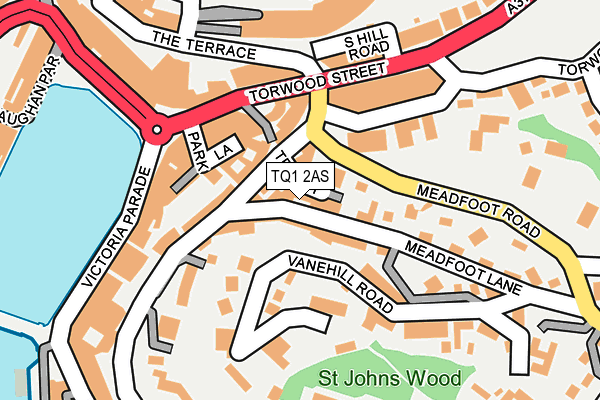 TQ1 2AS map - OS OpenMap – Local (Ordnance Survey)