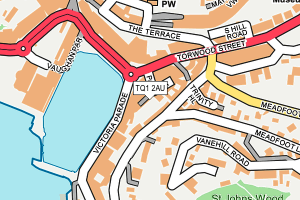 TQ1 2AU map - OS OpenMap – Local (Ordnance Survey)